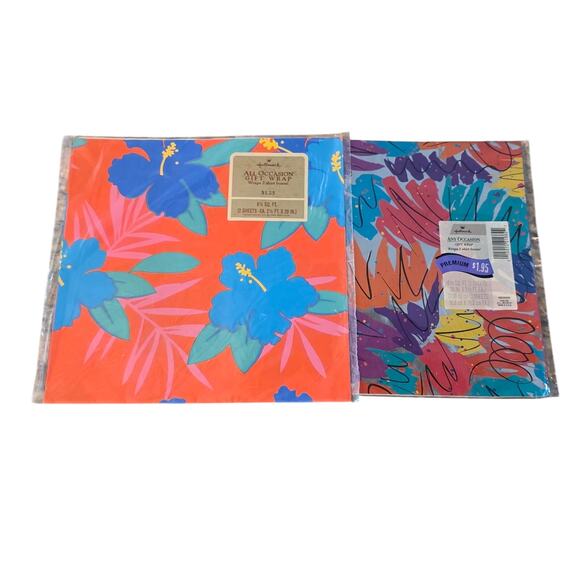 Hallmark & Carlton Cards Assorted vintage Gift Wrap Lot of 20 Packs NWT - Picture 4 of 9